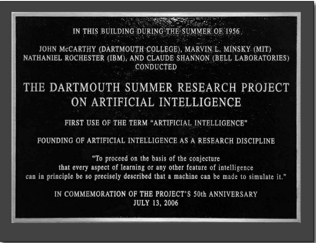 Erinnerungsplakette der Dartmouth-Konferenz